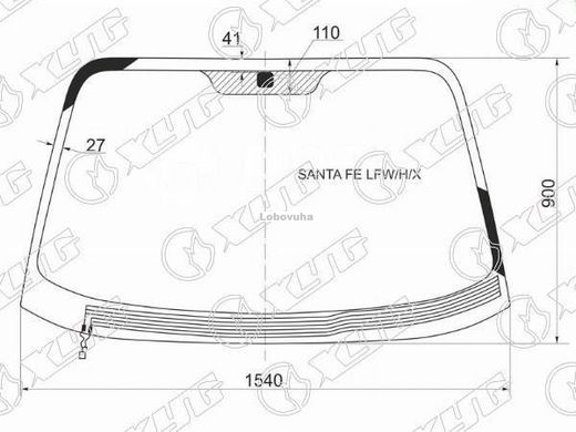 Лобовое стекло с обогревом для Hyundai Santa FE (00-06)