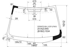 Лобове скло для KIA Cerato (09-13)