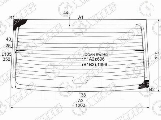 Заднє скло для Dacia/Renault Logan (04-12)