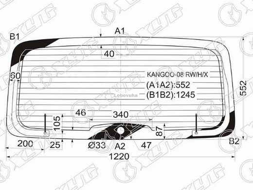 Заднее стекло для Renault Kangoo (08-)