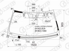 Лобове скло з підігрівом та датчиком для Lexus LS460 (07-17)