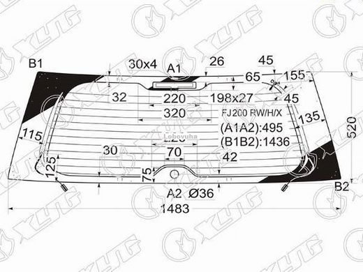 Заднее стекло для Lexus LX570 (08-15)